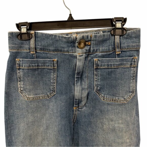 Anthro Pilcro Skipper Wide Leg Crop Jeans High Rise Distressed 27 - Picture 4 of 11